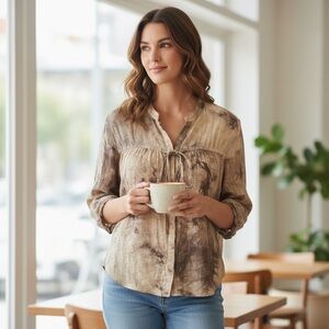 Lovestitch Cosmic Love Tie Dye Peasant Blouse